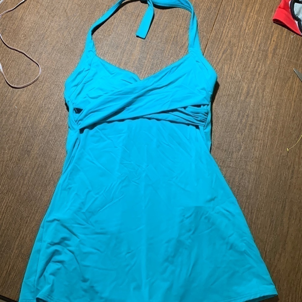 Calvin Klein turquoise one piece swimsuit, Size 8